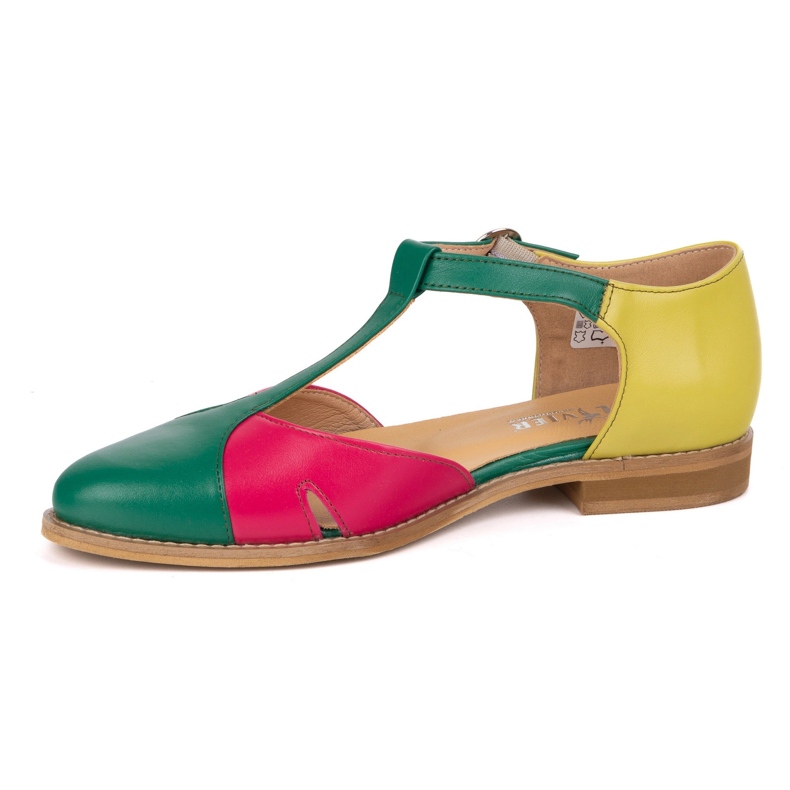 Olivier Női bőr szandál 4240/35 Ziel/roz/zol zöld 1
