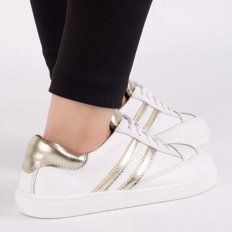 Cipők mezítláb női kaia olivier - fehér bőr cipő 1