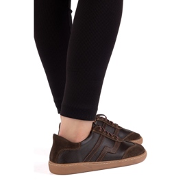 Mezítláb női bőr cipő Olivier Eliza sötétbarna 1