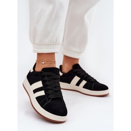 EVento Női cipők, amelyek öko velúr fekete 2