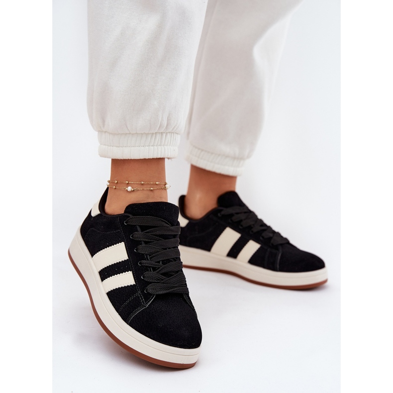 EVento Női cipők, amelyek öko velúr fekete 2