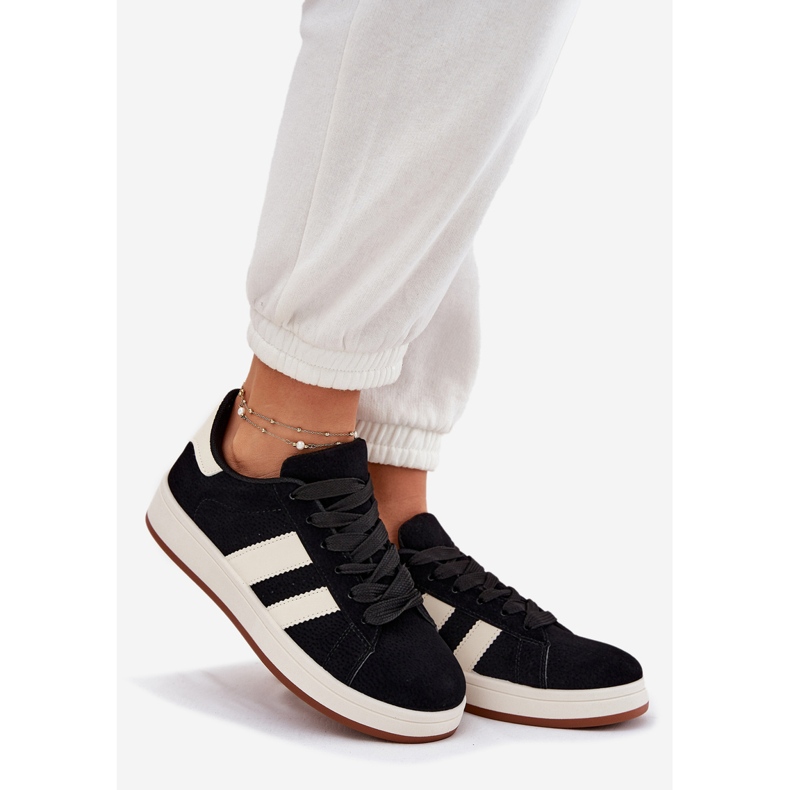 EVento Női cipők, amelyek öko velúr fekete 1