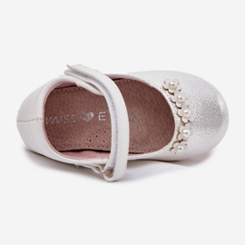 EVento Tépőzáras gyermekballerinák fehér virágokkal 1