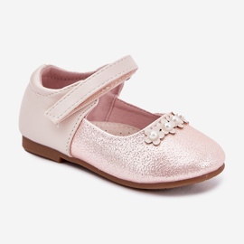 EVento Tépőzáras gyermekballerinák rózsaszín virágokkal 2 EVento Tépőzáras gyermekballerinák rózsaszín virágokkal 2