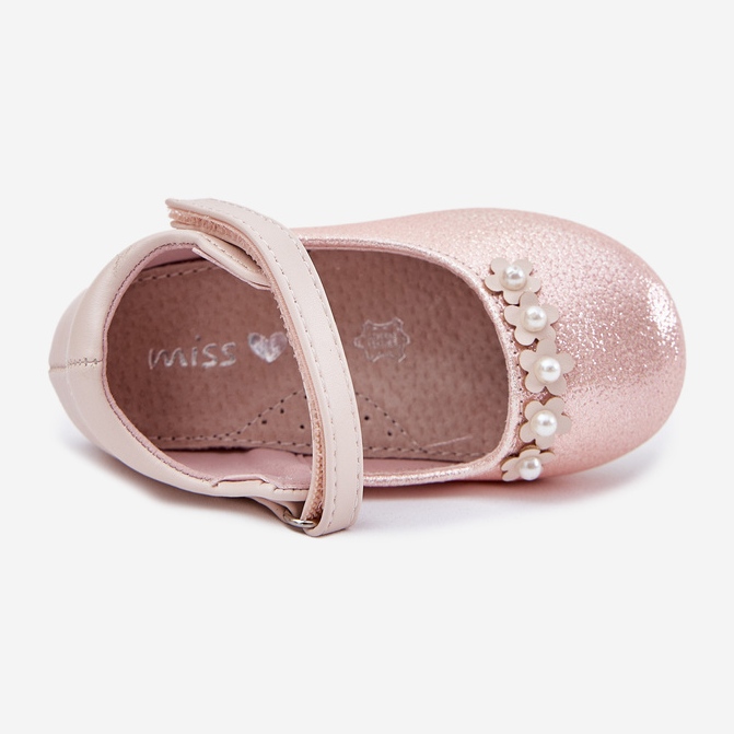 EVento Tépőzáras gyermekballerinák rózsaszín virágokkal 1 EVento Tépőzáras gyermekballerinák rózsaszín virágokkal 1