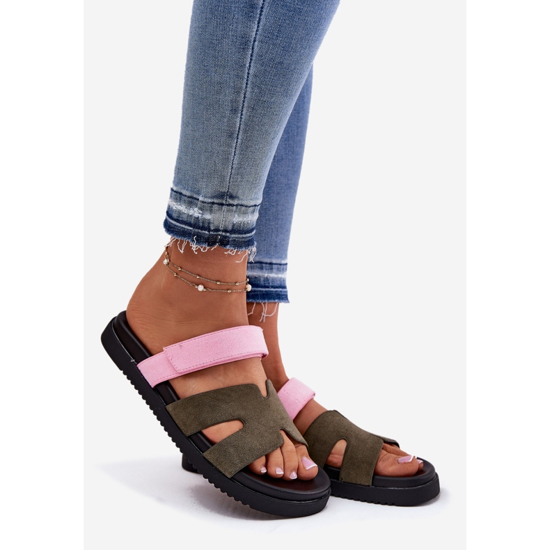 Vinceza Női papucs flopok Vince-vel 17401 rózsaszín tépőzáras zöld 1 Vinceza Női papucs flopok Vince-vel 17401 rózsaszín tépőzáras zöld 1