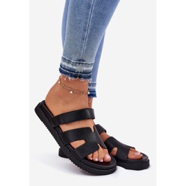 Vinceza Női papucs flopok Vince -vel 17401 tépőzáras fekete 1