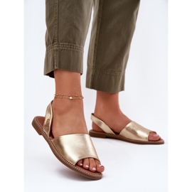 EVento Lapos, rágcsált női szandál öko bőr arany aranysárga 2 EVento Lapos, rágcsált női szandál öko bőr arany aranysárga 2