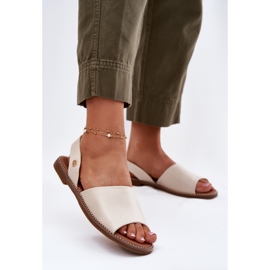 EVento Női lapos szandál öko bőr bézs 2