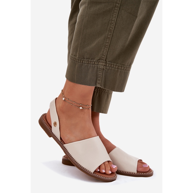 EVento Női lapos szandál öko bőr bézs 1