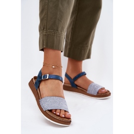 Női szandál fonással az Inblu GS000050 Blue Bar -on kék 2