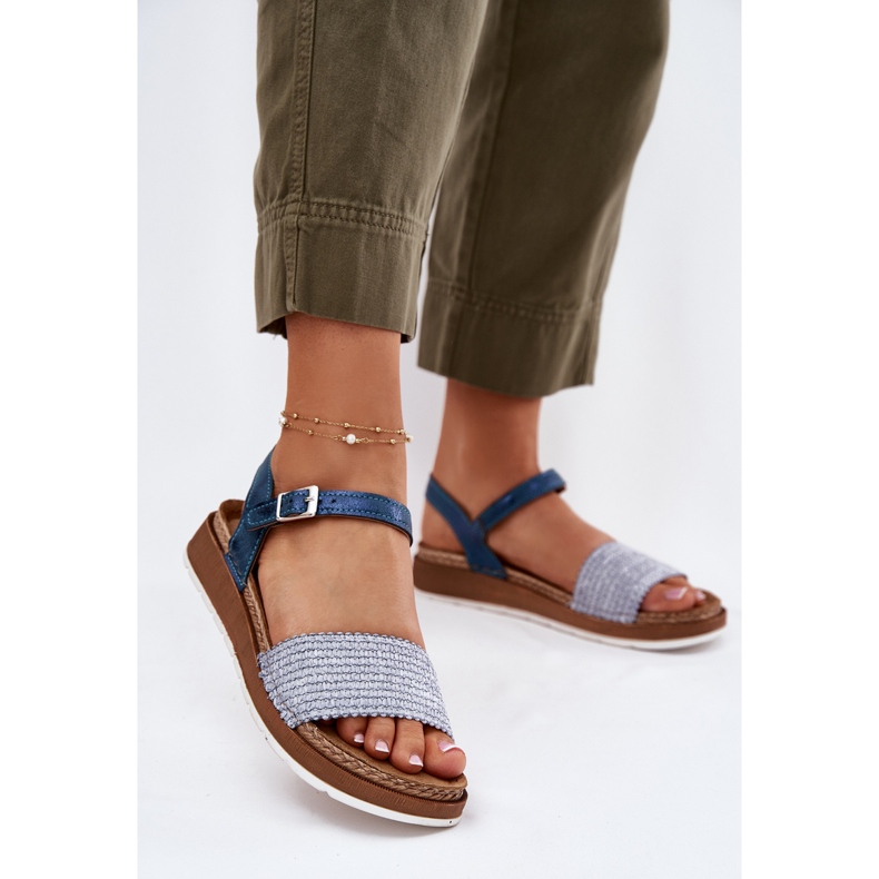Női szandál fonással az Inblu GS000050 Blue Bar -on kék 2