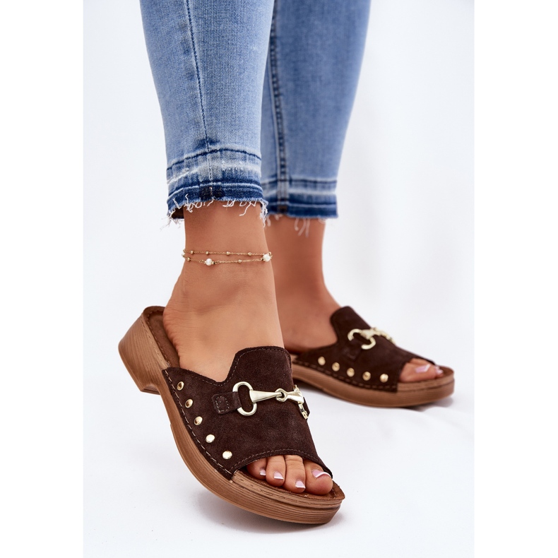 Női velúr papucs inblu tf0002k barna 2