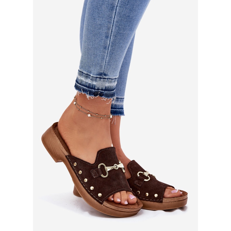 Női velúr papucs inblu tf0002k barna 1