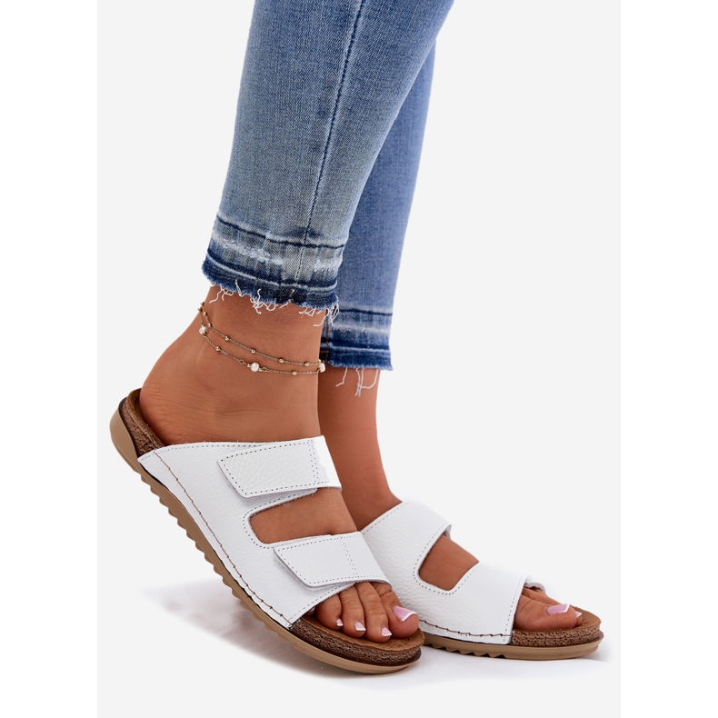 Női bőr papucs inblu aa0005gu fehér 1