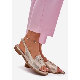 S.Barski Lapos sarkú női szandál díszes S. barski kv51-002 arany aranysárga 1