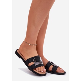 Női lapos papucs dekoratív részletekkel Artiker 56C1336 fekete 1