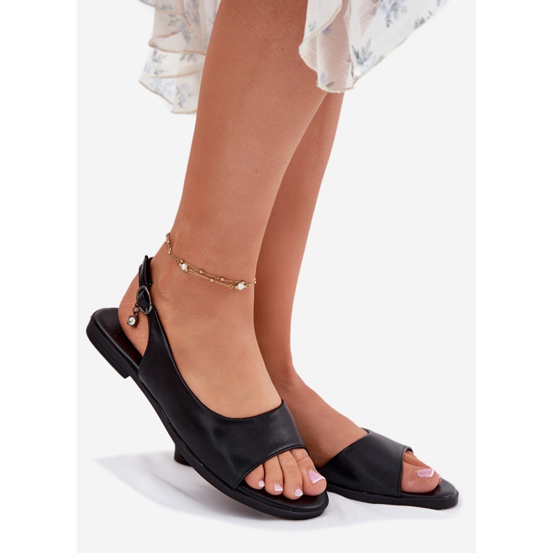 EVento Lapos, fákos női szandál fekete 1