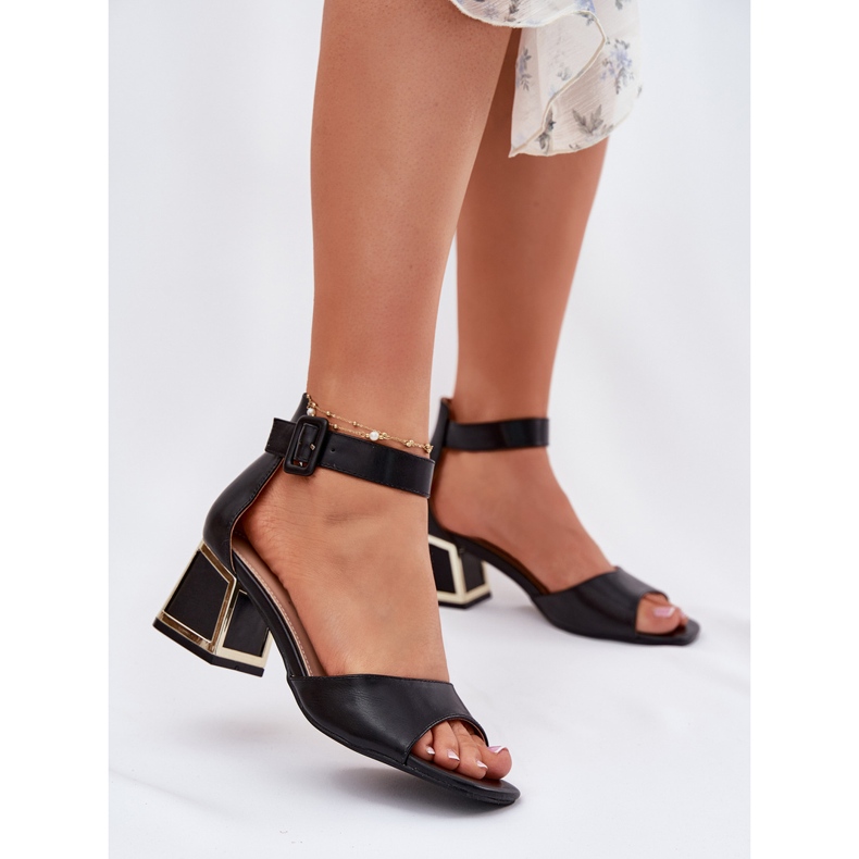 EVento Női Szandál Magas Sarkú Fekete 2