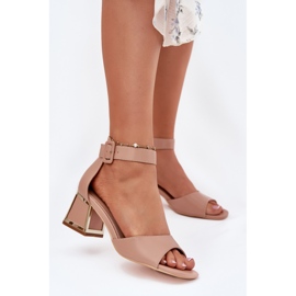 EVento Női szandál a meztelen poszton bézs 2