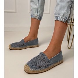 Kék nyitott eSpadrilles a platformon 1