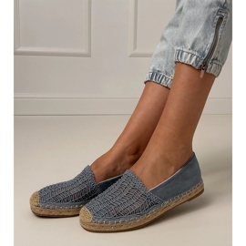Kék nyitott eSpadrilles a platformon 2