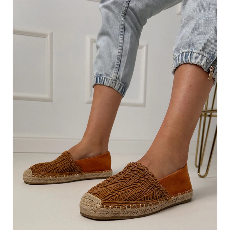 Brown OpenWork Espadrilles a platformon barna 1