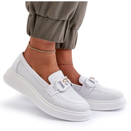 S.Barski Női bőrkosárok a platformon Białe S. Barski LR720 díszítéssel fehér 4 S.Barski Női bőrkosárok a platformon Białe S. Barski LR720 díszítéssel fehér 4