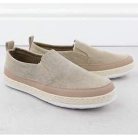 Férfi cipő espadrilles csúszott khaki nowacki 0017-t bézs 1