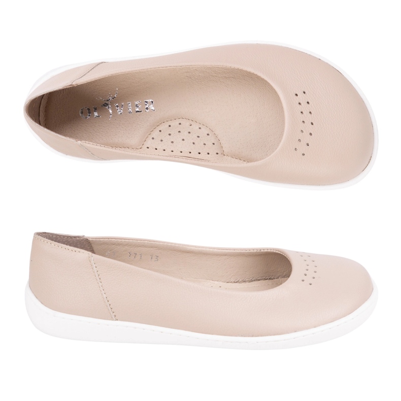 Olivier A mezítláb női minimalista szivattyúk 1771pol mini beige -t csúsztak bézs 1