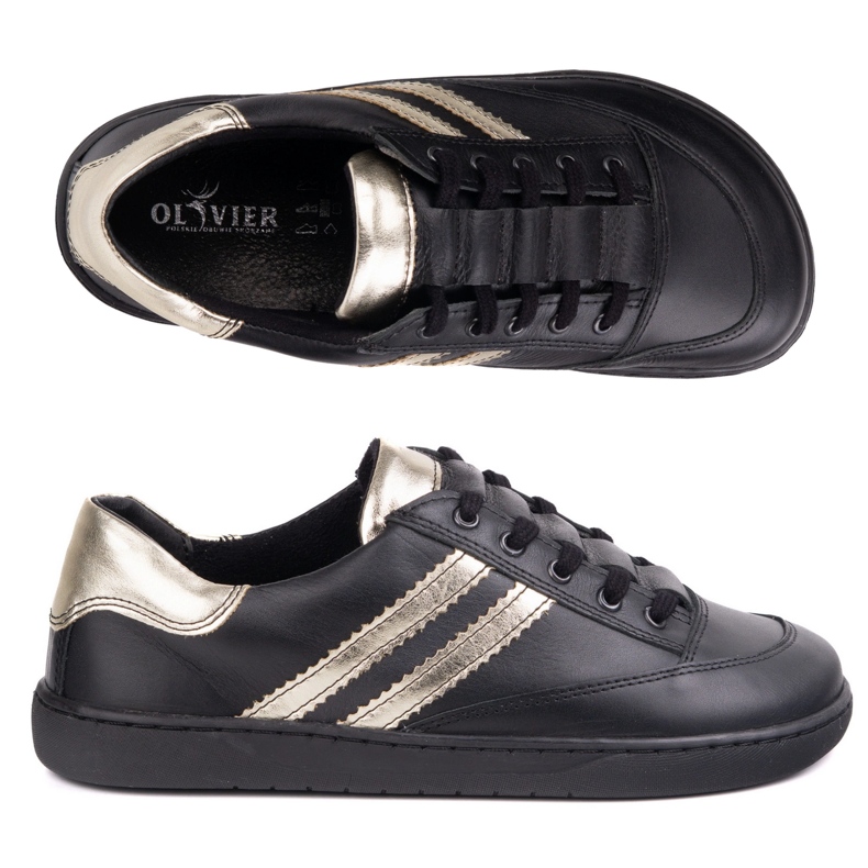 Cipők mezítláb női kaia olivier - fekete bőr cipő 1