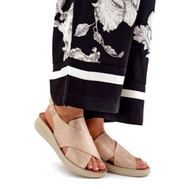 Jezzi Női szandál az öko-bőr aranyból aranysárga 1