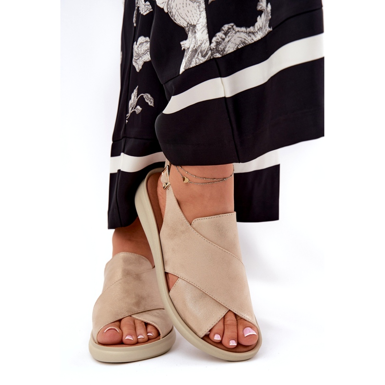 Jezzi Női szandál az öko-bőr aranyból aranysárga 3