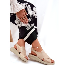 Jezzi Női szandál az öko-bőr aranyból aranysárga 5