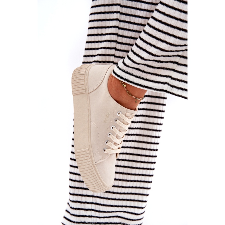 Női anyagi cipők Big Star RR274407 Bézs 5