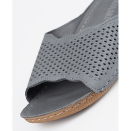 T.Sokolski Bőrszürke papucs 1