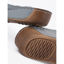 T.Sokolski Bőrszürke papucs 2