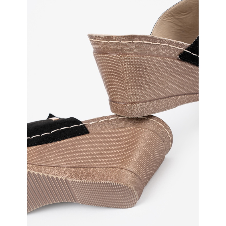 Goodin Női fekete flip -flopok a platformon 2