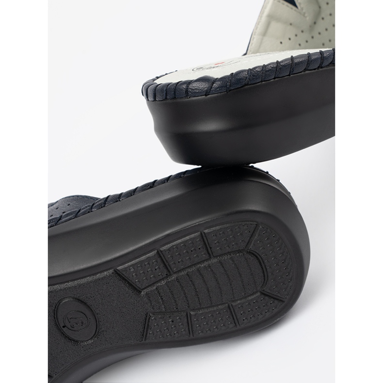 J. Star Flip flopok bőrbetétkel sötétkékkel 1