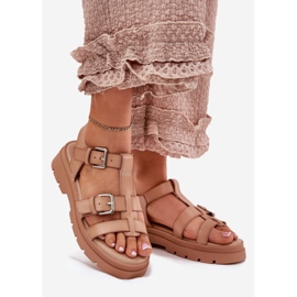 Női öko bőr szandál khaki csatokkal bézs 1 Női öko bőr szandál khaki csatokkal bézs 1
