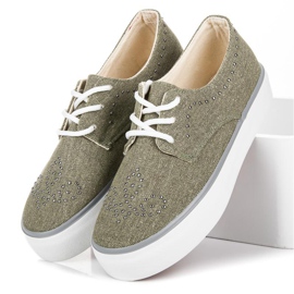 Kylie Cipők Kristályokkal zöld 1