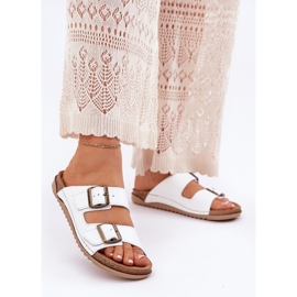 Bőr papucs flopok inblu aa0002ko fehér 2 Bőr papucs flopok inblu aa0002ko fehér 2