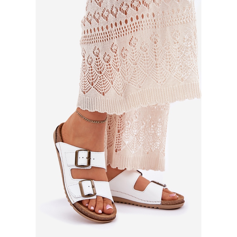 Bőr papucs flopok inblu aa0002ko fehér 1 Bőr papucs flopok inblu aa0002ko fehér 1