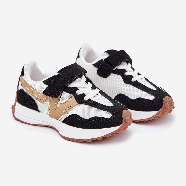 Gyerek cipők fehér és fehér tépőzárral fekete 1