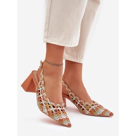 Szandál zsinórral a többszínű oszlopon sárga 1