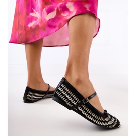 Fekete anyag balerinák csatával és íjával 1