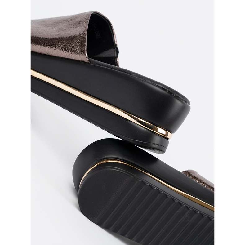 Goodin Fémes női papucs a platformon barna 2