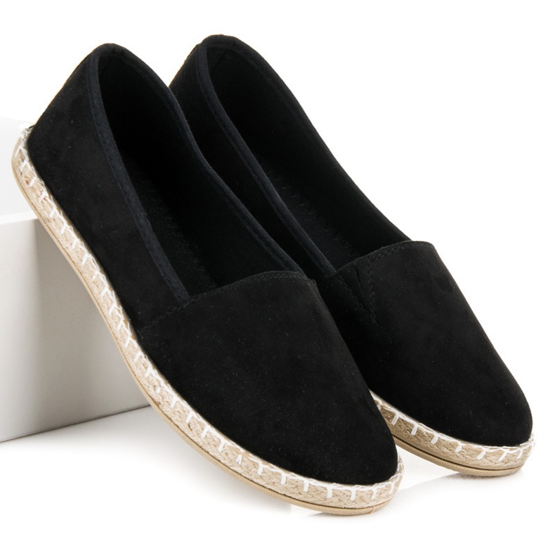 Velúr espadrillák fekete 2 Velúr espadrillák fekete 2