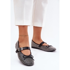 Díszített balerinák íj és fekete övvel 2