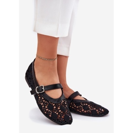 Nyílt ballerinák fekete övvel 1